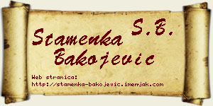 Stamenka Bakojević vizit kartica